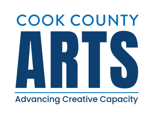 The official Cook County Arts logo, enlarged to highlight the organization's identity, featuring the distinctive blue color scheme associated with the brand.